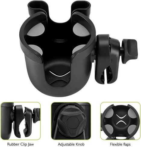 Accmor 2-in-1 Universal Cup Holder with Phone Holder, Stroller Cup Holders, Drinks Bottle Cage for Strollers, Wheelchairs, Walkers, Bicycles, Scooters ﻿ in Saudi Arabia