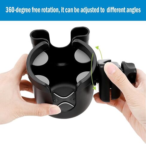 Accmor 2-in-1 Universal Cup Holder with Phone Holder, Stroller Cup Holders, Drinks Bottle Cage for Strollers, Wheelchairs, Walkers, Bicycles, Scooters ﻿ in Saudi Arabia