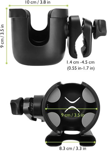 Accmor 2-in-1 Universal Cup Holder with Phone Holder, Stroller Cup Holders, Drinks Bottle Cage for Strollers, Wheelchairs, Walkers, Bicycles, Scooters ﻿ in Saudi Arabia