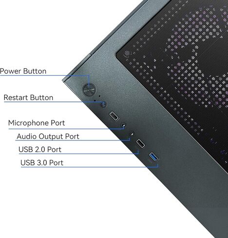Gaming PC Desktop Computer, AMD Ryzen 5 5500, RX6500XT 4GB Graphics, 16GB DDR4 RAM, 512GB NVMe SSD, ARGB Fans, Game Design Office in Saudi Arabia