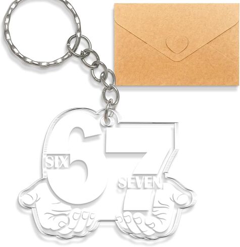 67 Keychain - Six Seven keychains for Kids, Teens, Girls, Boys - Funny 6 7 Meme Keychain for Backpack, Keys, Car Mirror Bag Accessory - 67 Gifts - Valentines Day Gifts for Kids - Easter Day Gift in Kuwait