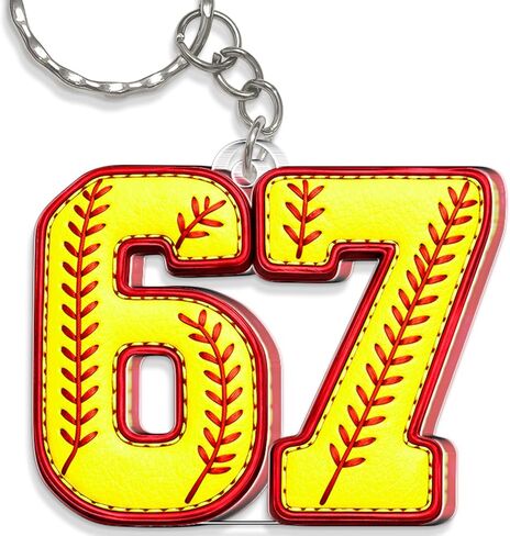 67 Keychain - Six Seven keychains for Kids, Teens, Girls, Boys - Funny 6 7 Meme Keychain for Backpack, Keys, Car Mirror Bag Accessory - 67 Gifts - Valentines Day Gifts for Kids - Easter Day Gift in Kuwait