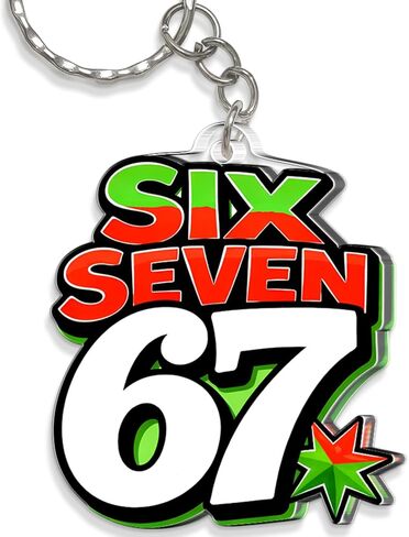 67 Keychain - Six Seven keychains for Kids, Teens, Girls, Boys - Funny 6 7 Meme Keychain for Backpack, Keys, Car Mirror Bag Accessory - 67 Gifts - Valentines Day Gifts for Kids - Easter Day Gift in Kuwait