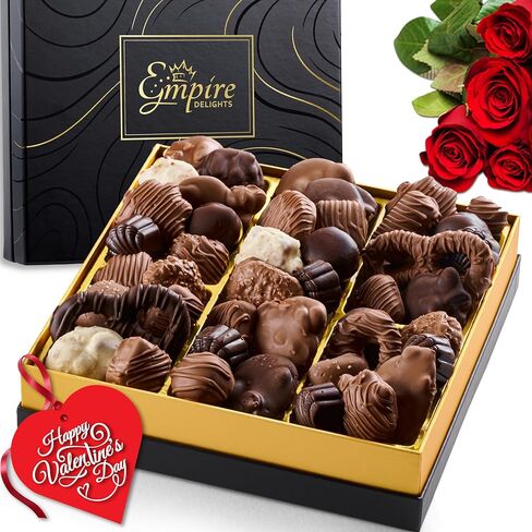 Chocolate Gift Box with Assorted Gourmet Chocolates - Food Gift Basket for Women and Men - Birthday, Thank You, Present idea for Him and Her in Saudi Arabia