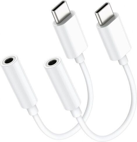 محول صوت USB C إلى 3.5 ملم مكون من قطعتين محول سماعة رأس صوت HiFi متوافق مع أجهزة iPhone Galaxy Pixel من النوع C ومتينة وصغيرة الحجم in Saudi Arabia