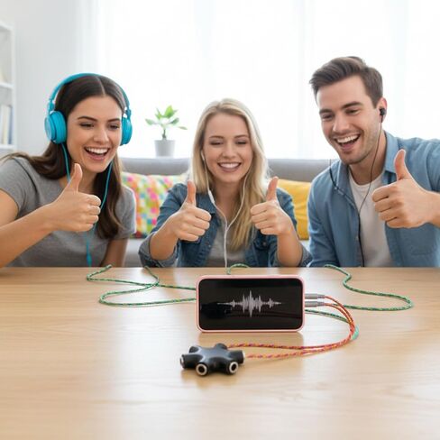 2 Pcs 3.5mm Audio Jack Splitters Multi Headphone Splitter 5-Jack Multi-Headphone Audio Splitter Injection Molding 1 Male to 5 Port Female Earphone Headset Adapter Designed for Up to 5 Devices in Saudi Arabia