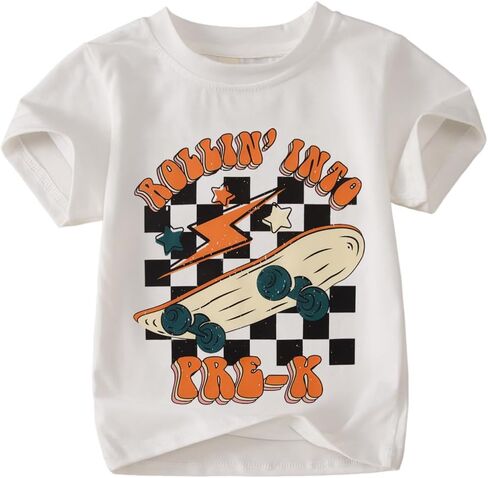 CM C&M WODRO Rolling Into Pre-K Shirt for Baby Boy Girl Preschool First Day of School T-Shirt Back to School Kindergarten Tee in Saudi Arabia