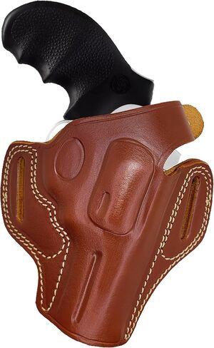 حافظة مسدس جلدية OWB - أسطوانة J بإطار 3 بوصة - لـ S&W 60 63، Rgr SP101، Taurus 85 605 856 942 Guns - حافظات مسدس فطيرة جلدية - حافظات Taurus 856 - Rgr SP101 Holster OWB in Kuwait