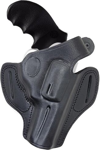 حافظة مسدس جلدية OWB - أسطوانة J بإطار 3 بوصة - لـ S&W 60 63، Rgr SP101، Taurus 85 605 856 942 Guns - حافظات مسدس فطيرة جلدية - حافظات Taurus 856 - Rgr SP101 Holster OWB in Kuwait