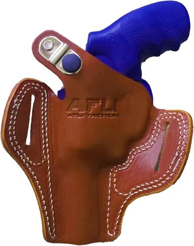 حافظة مسدس جلدية OWB - أسطوانة J بإطار 3 بوصة - لـ S&W 60 63، Rgr SP101، Taurus 85 605 856 942 Guns - حافظات مسدس فطيرة جلدية - حافظات Taurus 856 - Rgr SP101 Holster OWB in Kuwait