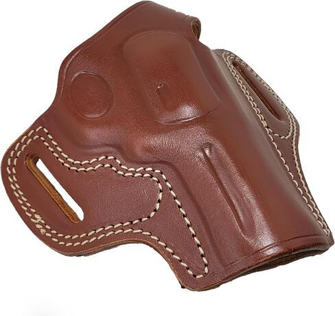 حافظة مسدس جلدية OWB - أسطوانة J بإطار 3 بوصة - لـ S&W 60 63، Rgr SP101، Taurus 85 605 856 942 Guns - حافظات مسدس فطيرة جلدية - حافظات Taurus 856 - Rgr SP101 Holster OWB in Kuwait
