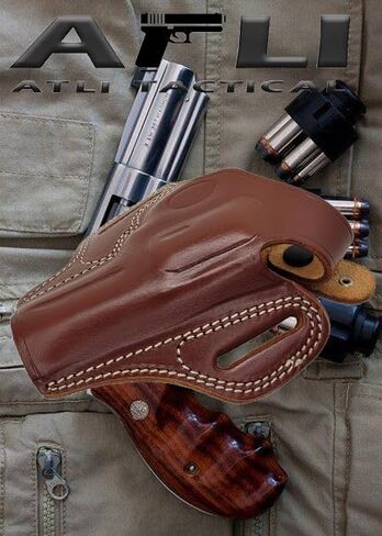 حافظة مسدس جلدية OWB - أسطوانة J بإطار 3 بوصة - لـ S&W 60 63، Rgr SP101، Taurus 85 605 856 942 Guns - حافظات مسدس فطيرة جلدية - حافظات Taurus 856 - Rgr SP101 Holster OWB in Kuwait
