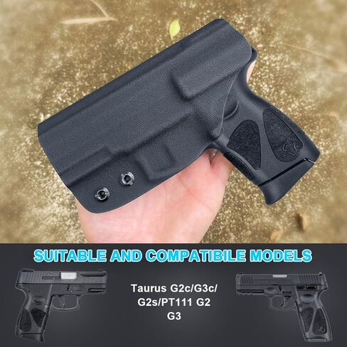 IWB Kydex Holster Compatible with Taurus G3C / G2C / G2S / PT111 / PT140 9mm/.40, Waistband Carry Holster for G3C G2C- Adj. Cant Retention, Cover Mag-Button in Saudi Arabia