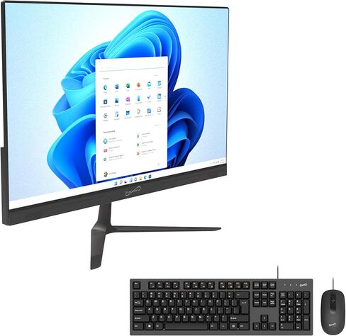 Supersonic SC-5524AIO 24" Windows All-in-1 Desktop Computer, Intel Quad-Core N100, 256GB SSD, 8GB RAM, UHD Graphics 600, Windows 11, Office 365, HDMI, Wi-Fi, Micro SD, Keyboard & Mouse Included in Saudi Arabia