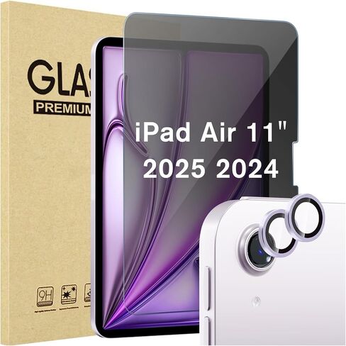 ProCase 1 Pack Privacy Screen Protector + 2 Pack Camera Lens Protector for iPad Air 11 inch 7th (M3) 2025 / 6th (M2) 2024, Anti-Spy Tempered Glass Film for iPad Air 7/6 -Blue in Saudi Arabia