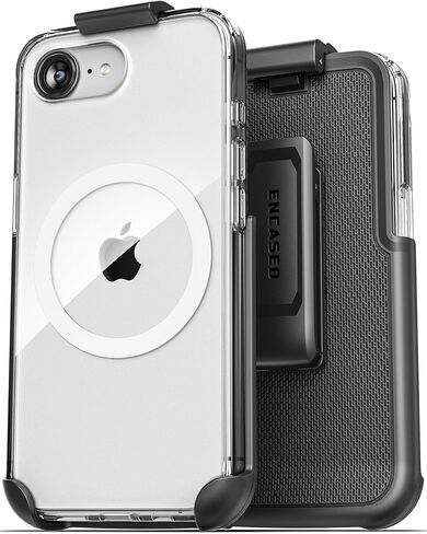 حافظة مزودة بمشبك حزام لهاتف iPhone 16e مع حافظة للهاتف، (2025) متوافقة مع MagSafe (شفاف كريستالي) in Saudi Arabia