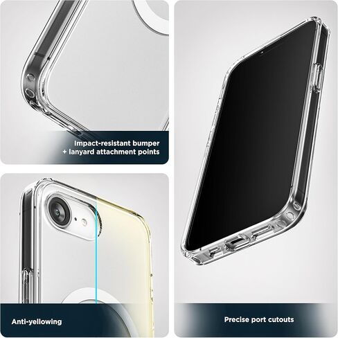 حافظة مزودة بمشبك حزام لهاتف iPhone 16e مع حافظة للهاتف، (2025) متوافقة مع MagSafe (شفاف كريستالي) in Saudi Arabia