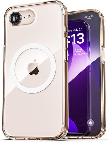 حافظة مزودة بمشبك حزام لهاتف iPhone 16e مع حافظة للهاتف، (2025) متوافقة مع MagSafe (شفاف كريستالي) in Saudi Arabia