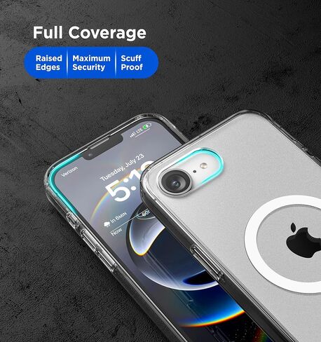 حافظة مزودة بمشبك حزام لهاتف iPhone 16e مع حافظة للهاتف، (2025) متوافقة مع MagSafe (شفاف كريستالي) in Saudi Arabia