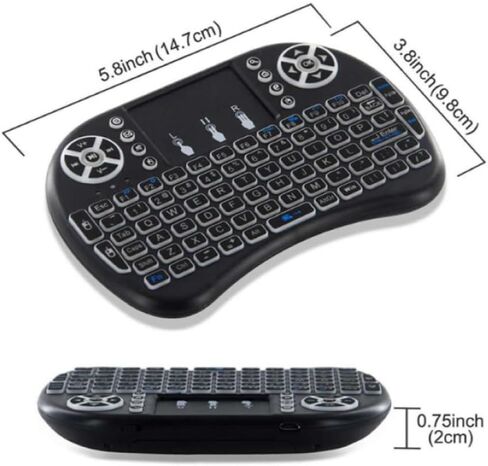 Mini Wireless Keyboard with Touchpad and RGB Backlit - 2.4GHz Remote Control Compatible with Android TV Box in Saudi Arabia