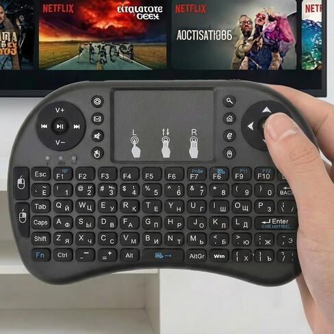 Mini Wireless Keyboard with Touchpad and RGB Backlit - 2.4GHz Remote Control Compatible with Android TV Box in Saudi Arabia