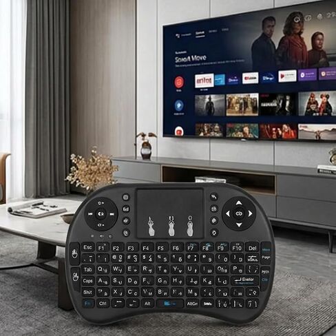 Mini Wireless Keyboard with Touchpad and RGB Backlit - 2.4GHz Remote Control Compatible with Android TV Box in Saudi Arabia