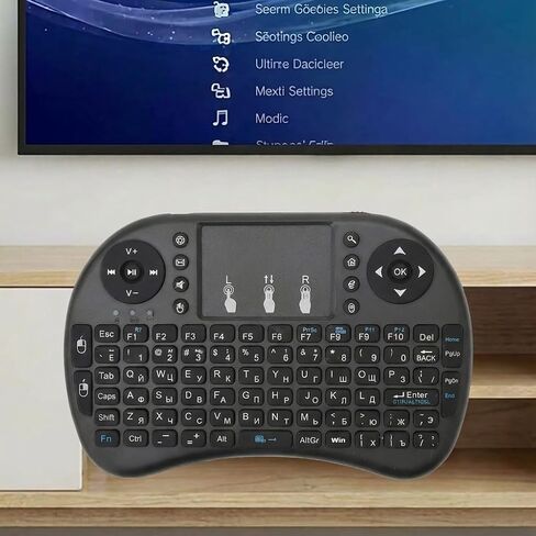 Mini Wireless Keyboard with Touchpad and RGB Backlit - 2.4GHz Remote Control Compatible with Android TV Box in Saudi Arabia