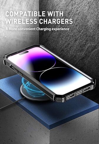 حامل حلقي مغناطيسي لهاتف iPhone 11 مع حافظة بمشبك حزام [متوافق مع MagSafe] [مسند غير مرئي] جراب واقٍ صلب عالي التحمل مضاد للصدمات، أسود in Kuwait