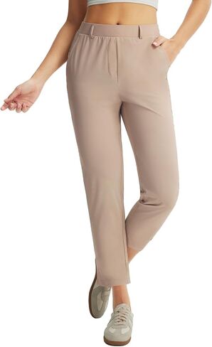 BALEAF Women's 25'' Golf Pants Stretch Travel Casual Work Business Petite Ankle Slacks Dressy Pockets Army Green in Saudi Arabia