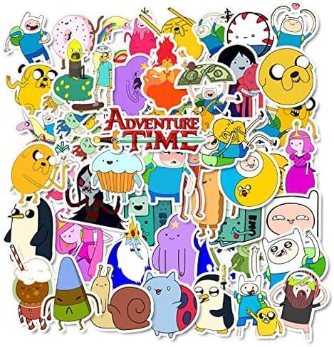 50PCS Adventure Cartoon Time Character Stickers, Teens Stickers for Water Bottle Laptop Phone Scrapbooking Journaling for Adults for Party Supply Favor Decor (White) in Kuwait