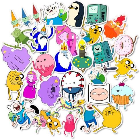 50PCS Adventure Cartoon Time Character Stickers, Teens Stickers for Water Bottle Laptop Phone Scrapbooking Journaling for Adults for Party Supply Favor Decor (White) in Saudi Arabia