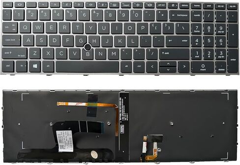 Laptop Replacement US Layout with Backlight Keyboard for HP ZBOOK Fury 15 G7 G8 L12764-001 L97968-001 M17095-001 L97967-001 M17094-001 9Z.NHNBC.001 NSK-X00BC PK132WW1B00 LK132WW1A00 NSK-X01BC in Saudi Arabia