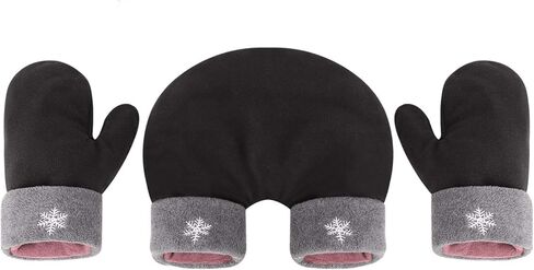 JIAHG 3 Pcs Christmas Couple Hand Holding Gloves Cozy Warm Polar Fleece Hand Holding Mittens for Lovers Xmas Valentine’s Gift in Saudi Arabia