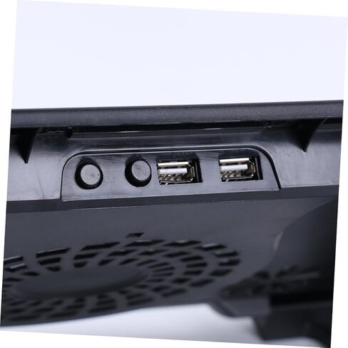قاعدة تبريد للكمبيوتر المحمول مع 5 مراوح، قاعدة تبريد للكمبيوتر المحمول تعمل بمنفذ USB للألعاب والاستخدام المكتبي، حامل تبريد متعدد الزوايا قابل للتعديل مع مبدد حراري مضاد للانزلاق، أسود in Kuwait