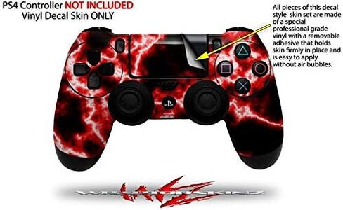 ملصق من الفينيل متوافق مع وحدة تحكم Sony PS4، PlayStation 4 الأصلية Slim وPro Electrify Red (وحدة التحكم غير متضمنة) in Kuwait