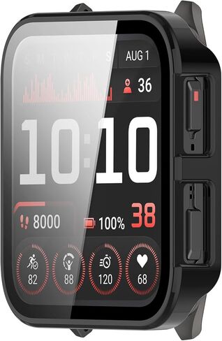 Case Cover for Garmin Venu X1, Hard PC Protective Case with Tempered Glass Screen Protector for Garmin Venu X1 Smart Watch (Black) in Saudi Arabia