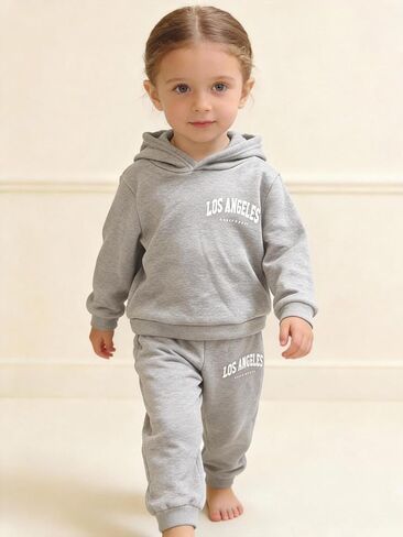 Fleece Hoodie and Jogger Pants Set for Boys Girls, Kids 2 Piece Casual Pullover Sweatshirt Outfit for Winter (6M-3Y) in Saudi Arabia
