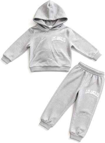 Fleece Hoodie and Jogger Pants Set for Boys Girls, Kids 2 Piece Casual Pullover Sweatshirt Outfit for Winter (6M-3Y) in Saudi Arabia