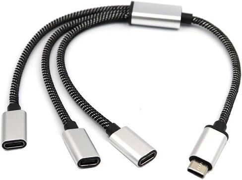 موزع USB C ذكر إلى 3 USB C أنثى، محور من سبائك الألومنيوم من النوع C، نقل بيانات بسرعة 480 ميجابت في الثانية لمحرك أقراص USB للكمبيوتر المحمول والهواتف اللوحية in Saudi Arabia