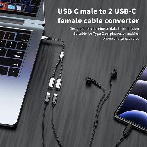 موزع USB C ذكر إلى 3 USB C أنثى، محور من سبائك الألومنيوم من النوع C، نقل بيانات بسرعة 480 ميجابت في الثانية لمحرك أقراص USB للكمبيوتر المحمول والهواتف اللوحية in Saudi Arabia