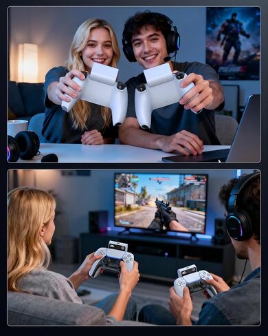 FASTSNAIL Rechargeable Battery Pack for PS5 Controller, LED Display 2 Pack 7400mWh Fast Charging for PlayStation 5 DualSense Battery Pack, Play and Charge Kit for ps5 Accessories in Saudi Arabia
