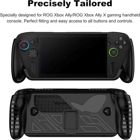 حافظة واقية لجهاز Rog Xbox Ally X/Rog Xbox Ally مع مسند غطاء حماية من مادة TPU مع حامل لملحقات Rog Xbox Ally Game المحمولة 2025 مقاومة للصدمات ومضادة للانزلاق ومضادة للتصادمات باللون الأسود in Saudi Arabia