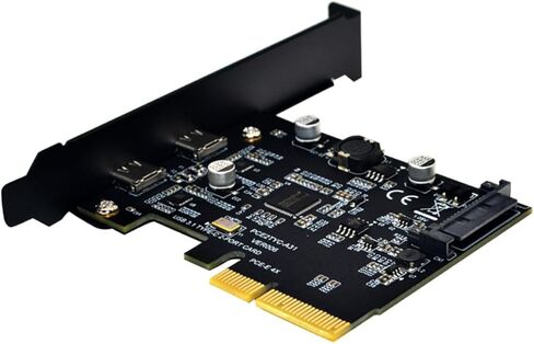 بطاقة توسيع USB3.1 بسرعة 10 جيجابت في الثانية مع منافذ مزدوجة من النوع C ومحول موسع كمبيوتر متوافق مع PCI-e لمحركات أقراص التخزين الخارجية ذات غلاف SSD in Kuwait