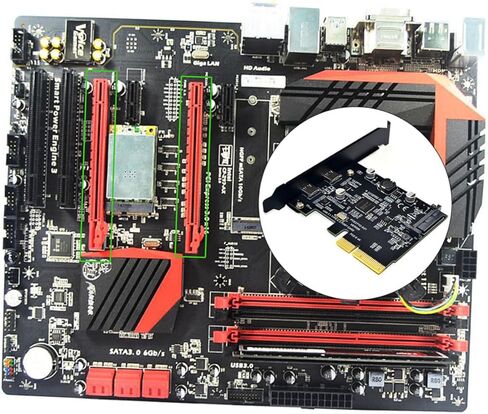 بطاقة توسيع USB3.1 بسرعة 10 جيجابت في الثانية مع منافذ مزدوجة من النوع C ومحول موسع كمبيوتر متوافق مع PCI-e لمحركات أقراص التخزين الخارجية ذات غلاف SSD in Kuwait