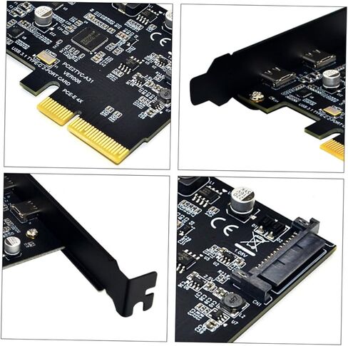 بطاقة توسيع USB3.1 بسرعة 10 جيجابت في الثانية مع منافذ مزدوجة من النوع C ومحول موسع كمبيوتر متوافق مع PCI-e لمحركات أقراص التخزين الخارجية ذات غلاف SSD in Kuwait
