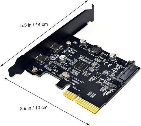 بطاقة توسيع USB3.1 بسرعة 10 جيجابت في الثانية مع منافذ مزدوجة من النوع C ومحول موسع كمبيوتر متوافق مع PCI-e لمحركات أقراص التخزين الخارجية ذات غلاف SSD in Kuwait