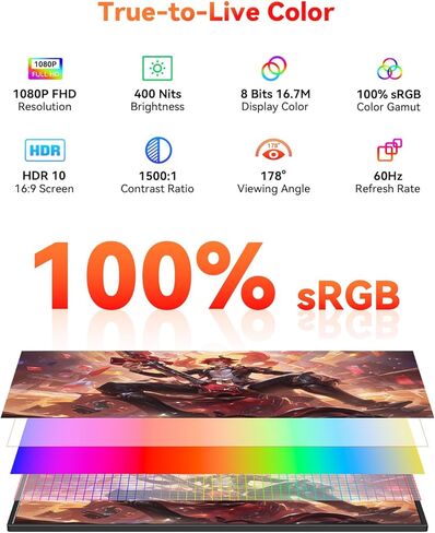 شاشة لاسلكية محمولة تعمل بالبطارية، تدعم AirPlay Miracast، شاشة 15.6 بوصة 1080 بكسل USB-C HDMI شاشة خارجية مع حقيبة حامل، شاشة ثانية لأجهزة الكمبيوتر المحمول MacBook PC والكمبيوتر اللوحي، بطارية مدمجة (4 - 5 ساعات) in Kuwait