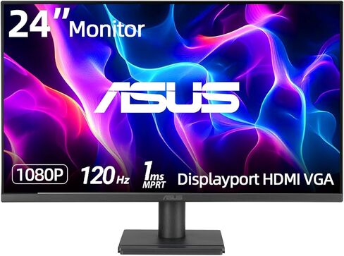 ASUS TUF 24" IPS Monitor, Full HD(1920x 1080), LED Display, 120Hz, 1ms, Adaptive-Sync, 99% sRGB, Anti-Glare M, VESA Mountable, Speakers, DisplayPort, HDMI, VGA, Ajustable Stand in Kuwait