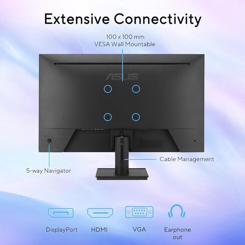 ASUS TUF 24" IPS Monitor, Full HD(1920x 1080), LED Display, 120Hz, 1ms, Adaptive-Sync, 99% sRGB, Anti-Glare M, VESA Mountable, Speakers, DisplayPort, HDMI, VGA, Ajustable Stand in Kuwait