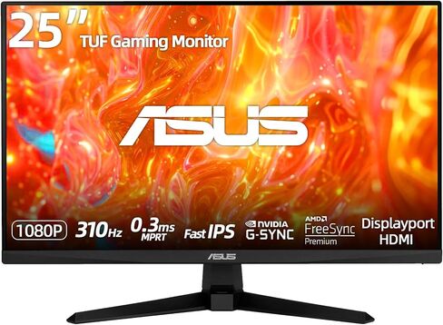 ASUS TUF 24" IPS Monitor, Full HD(1920x 1080), LED Display, 120Hz, 1ms, Adaptive-Sync, 99% sRGB, Anti-Glare M, VESA Mountable, Speakers, DisplayPort, HDMI, VGA, Ajustable Stand in Kuwait